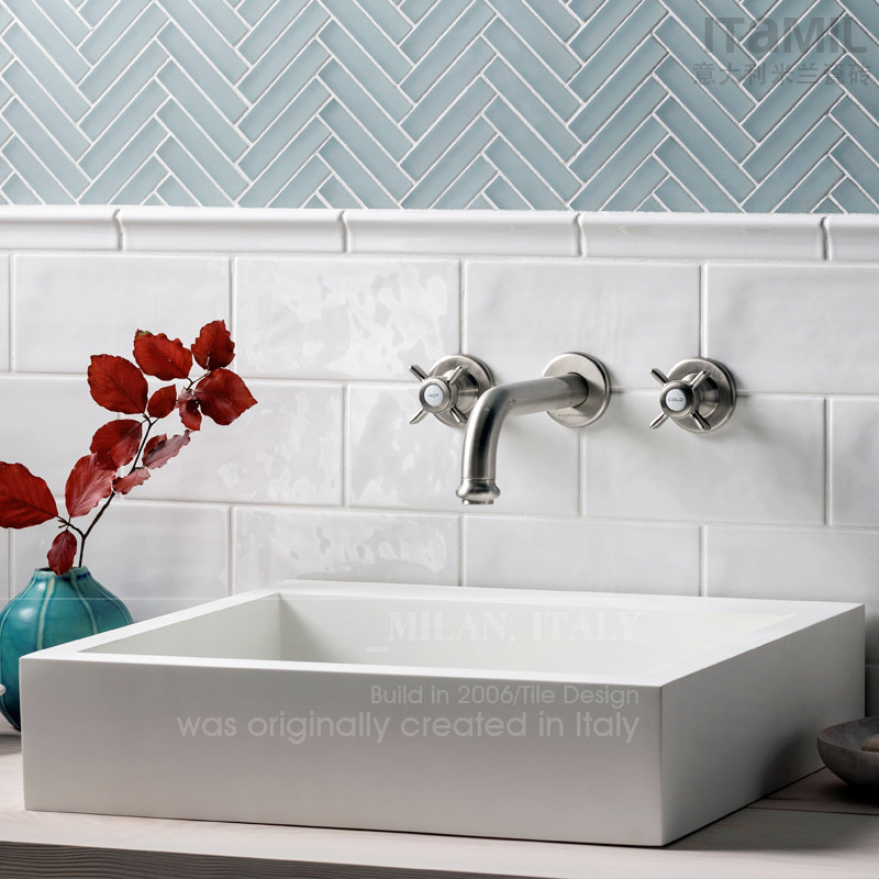 Bathroom Morandi Tiles Matte Subway Tiles Dressing Room Wall Tiles Exquisite Small Tiles White Glossy Textured Handmade Tiles