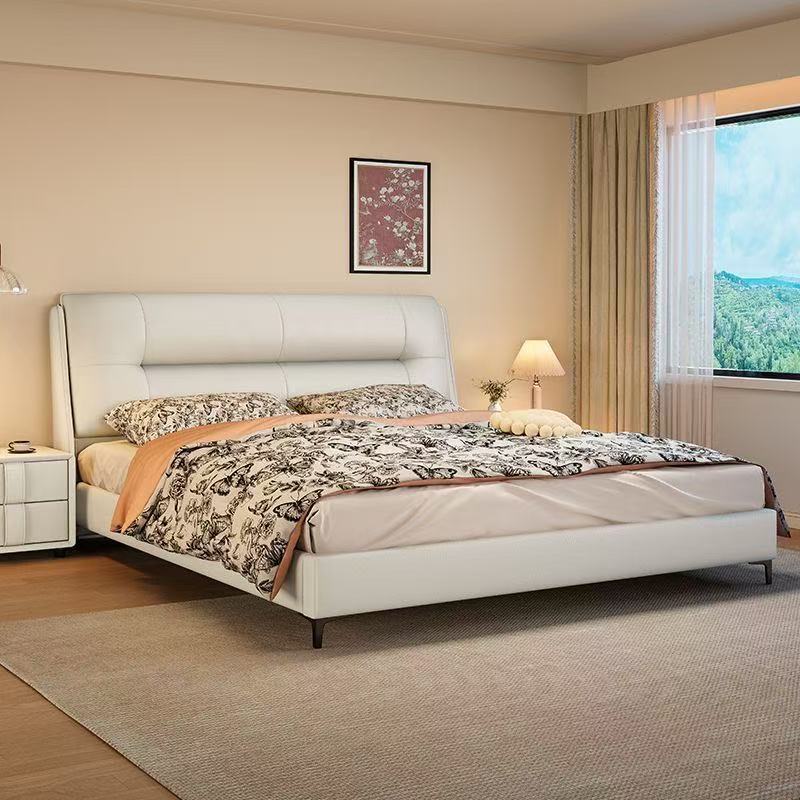 New Leather Modern Simple Multifunctional Drawer Master Bedroom Storage 1.5m Wedding Bed Soft Bag Storage Bed Double Wedding Bed