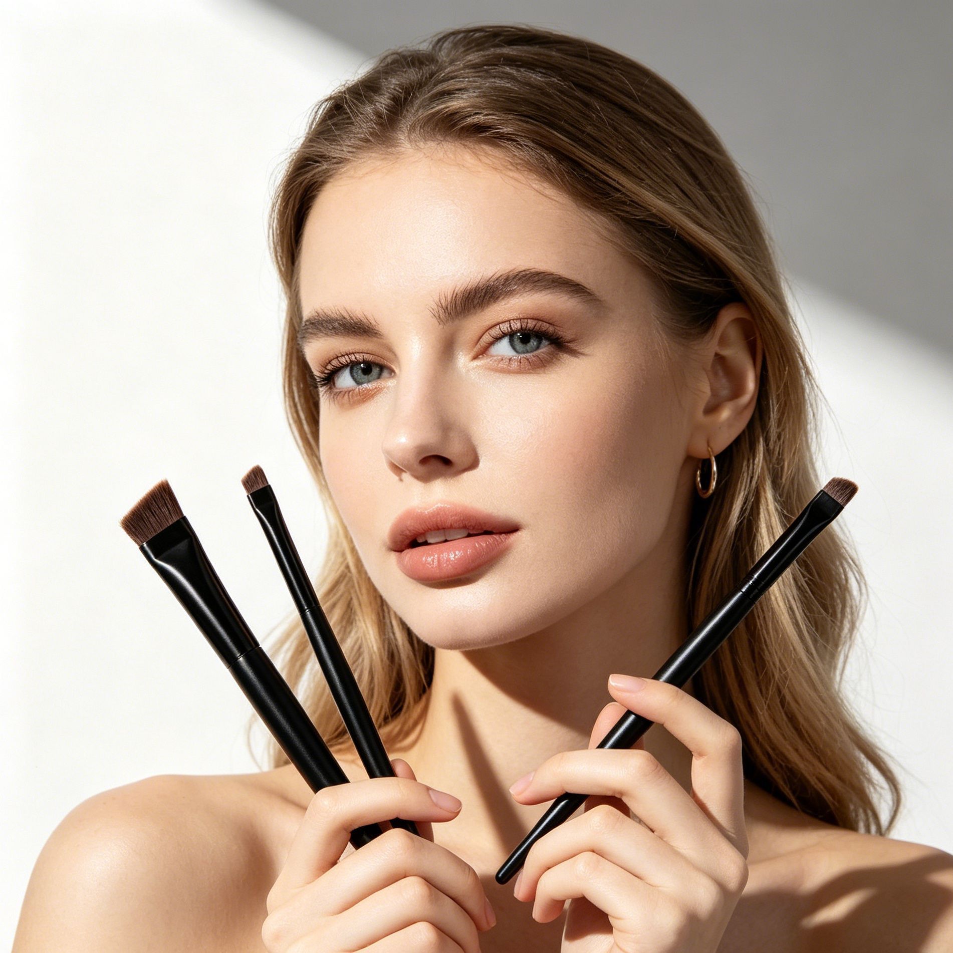 101 # Cepillo para cejas tipo cuchilla 102 # Brocha para base 191, brocha para colorete 170, 2 envíos directos de fábrica para dropshipping transfronterizo