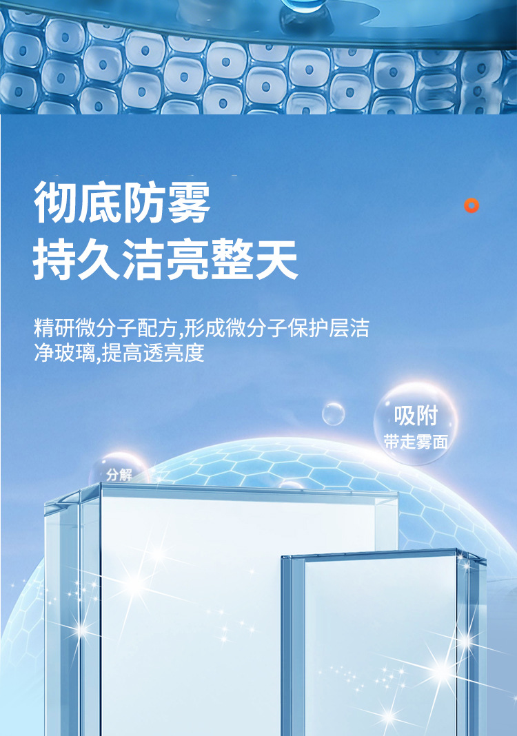 Anti-fog and anti-rain agent for car windshields, car window defogging spray, rearview mirror anti-rain and anti-fog car glass