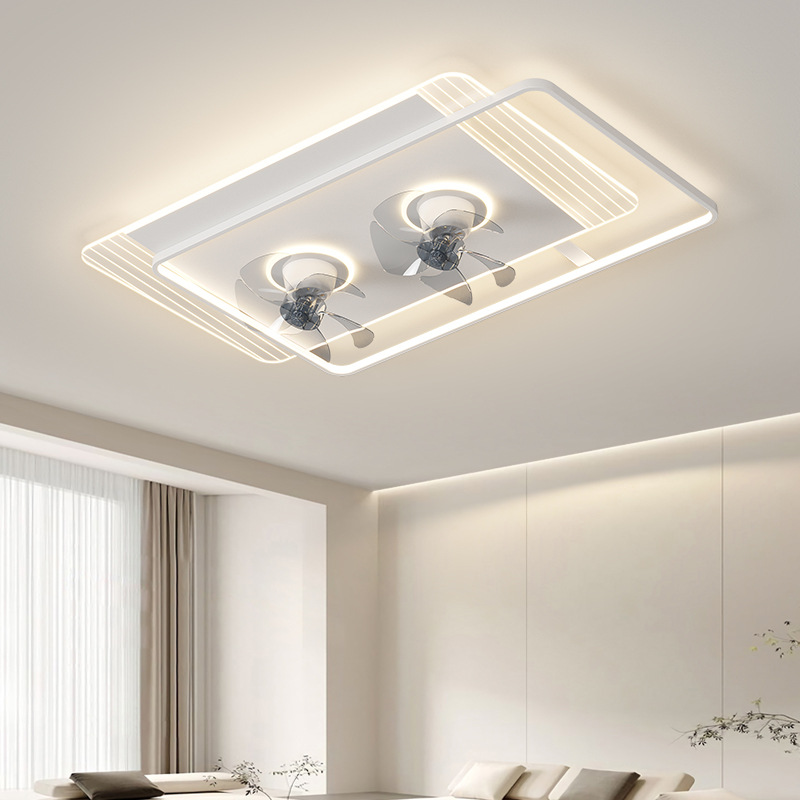 Minimalista, moderno, inteligente y cálido ambiente de ventilador de lámpara para toda la casa, combinación de lámparas y luminarias de la atmósfera de la sala de estar del dormitorio