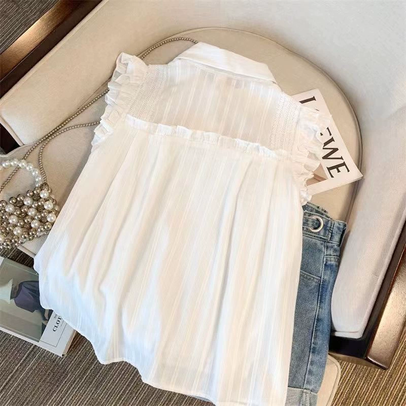 Goods, shirt sleevless, summer cotton doll, french style, loose fit