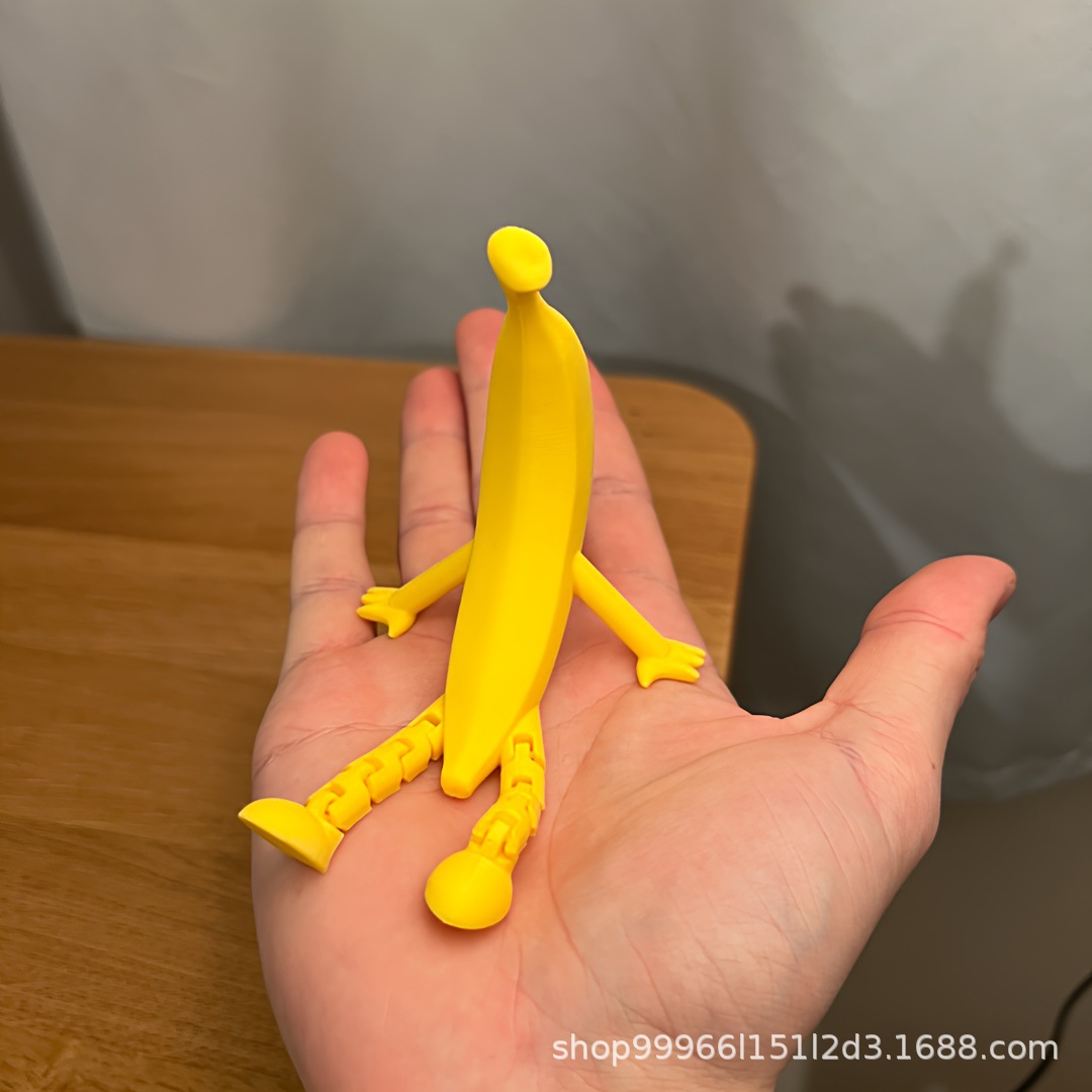 국경 간 인기 있는 3D 인쇄 장난감 시뮬레이션 장식품 관절 이동식 바나나 남자 친구 책장 사무실 장식