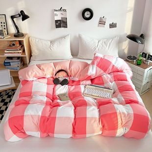Comfortable and Authentic 2025 New Style Unprinted Printed Washed Cotton Single Quilt Cover Soft Three-Layer High-End Quilt Cover Bed Sheets Pillow