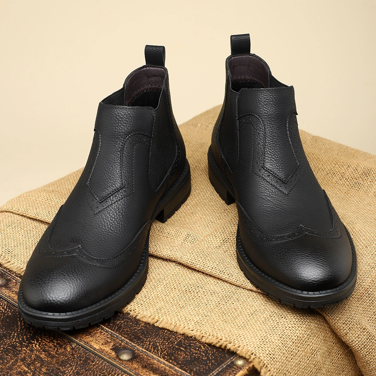 Мужские дикие великолепные кожаные ботинки короткие ботинки высокие кожаные ботинки Челси мужские ботинки ретро сапоги мужские мотоциклетные ботинки большого размера