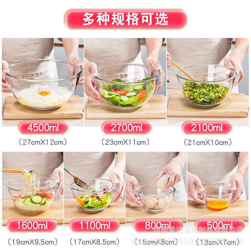utensilios de calentamiento de microondas tazón de vidrio transparente resistente a altas temperaturas ensalada doméstica tazón de arroz grande tazón de sopa platos set platos cubiertos