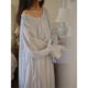 French Style Sweet Gong Yan Feng Nightdress Women's Spring and Autumn 2025 New Loose plus size Mid-length Home Dress Skirt
