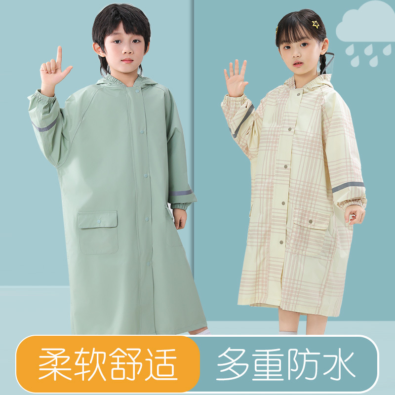 Cross-Border Children's Raincoat with Integrated Backpack Space, Long Waterproof and Windproof Poncho for Ages 6-12 Cross-Border Children's Raincoat with Integrated Backpack Space, Long Waterproof and Windproof Poncho for Ages 6-12