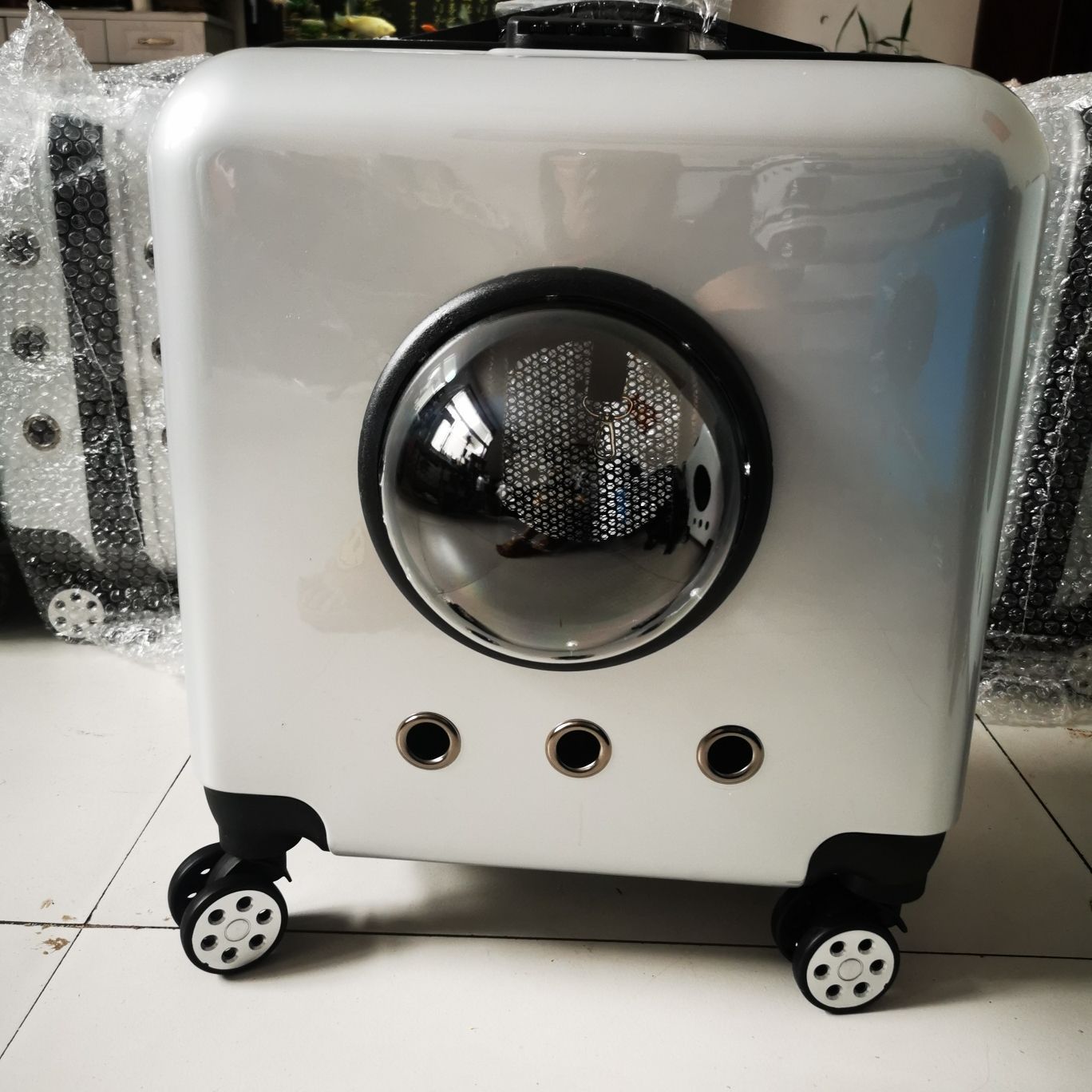 Box Space Capsule Pet Universal Wheel Dog Carrier Cat Outdoor Rolling Su Hong_voghion.com