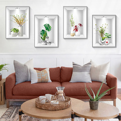 旅康CH39136AB時光有味唯美綠植裝飾畫簡約北歐客廳壁畫玄關掛畫