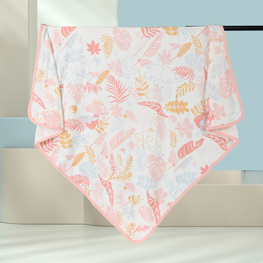 순면 포장 단품 90*90cm 핑크 코끼리