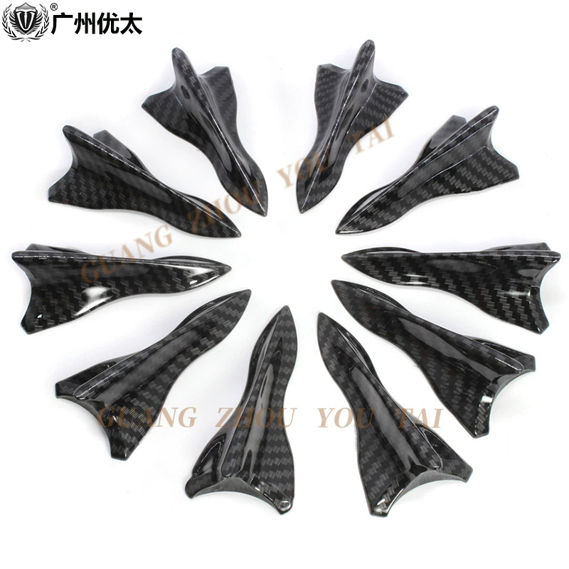 Спойлер на крышу, черный плавник акулы, универсальный заостренный бампер из углеродного волокна, модификация крыши автомобиля, воздушный нож