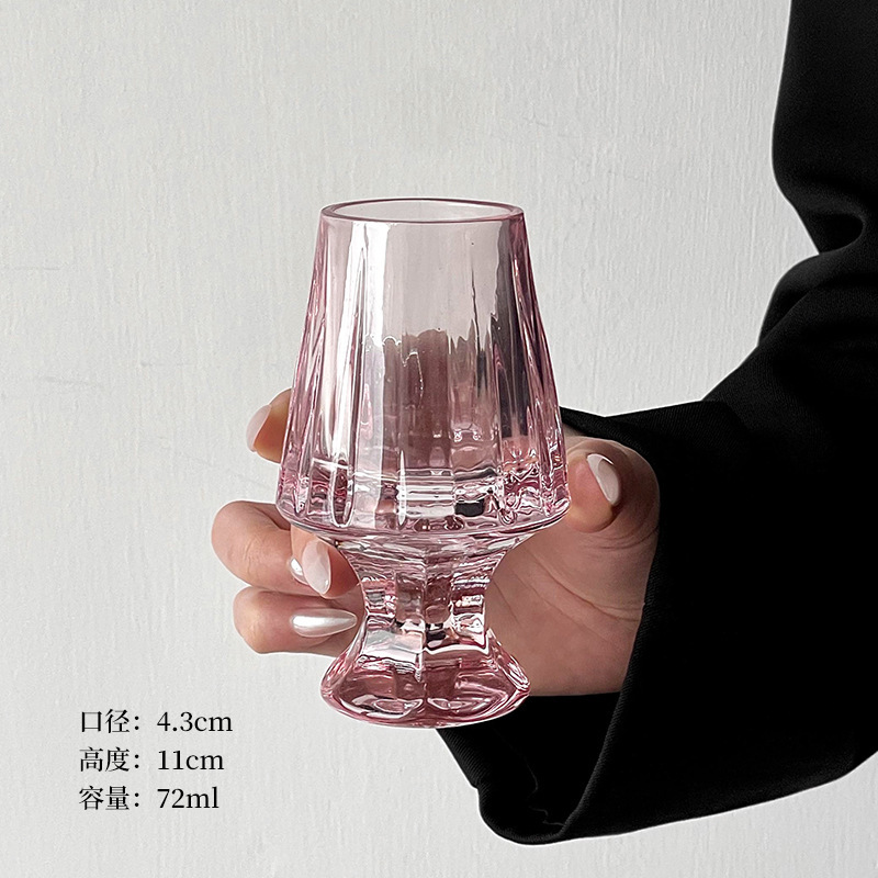 Copa de olor de whisky Copa de degustación de rayas francesas Copa de degustación de cristal grueso Copa de vino de lujo ligero de alta gama Copa de mercado