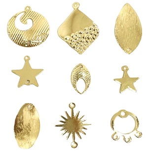Color Preservation 14K Pack Gold Earrings Pendant Accessories Brass Gold Plated Fadeless Geometric Pendant Handmade DIY Earrings Material