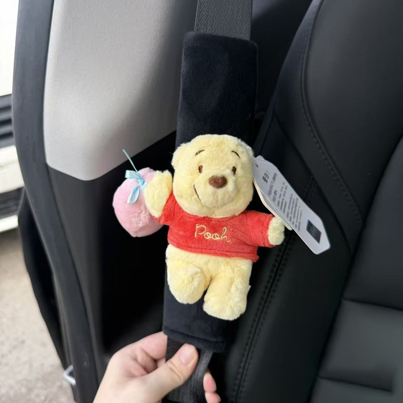 Funda Protectora de Hombro para Cinturón de Auto de Peluche Decorativa con Dibujos Animados