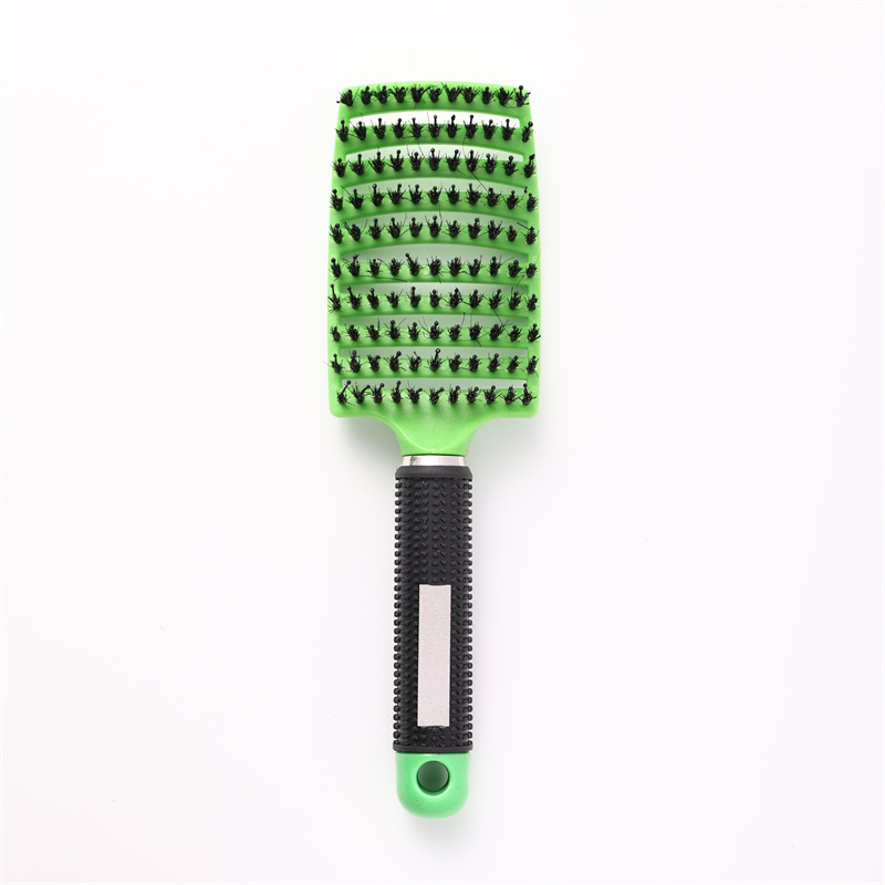 Green double hair [large curved comb with rubber coating]