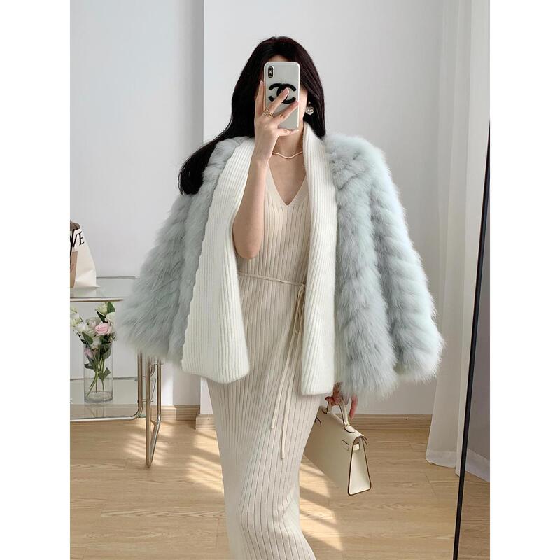 2025 Autumn and Winter New Style Ladylike Lapel Knitted Cardigan Top Imitation Mink Fur Sweater Jacket for Women 2025 Autumn and Winter New Style Ladylike Lapel Knitted Cardigan Top Imitation Mink Fur Sweater Jacket for Women