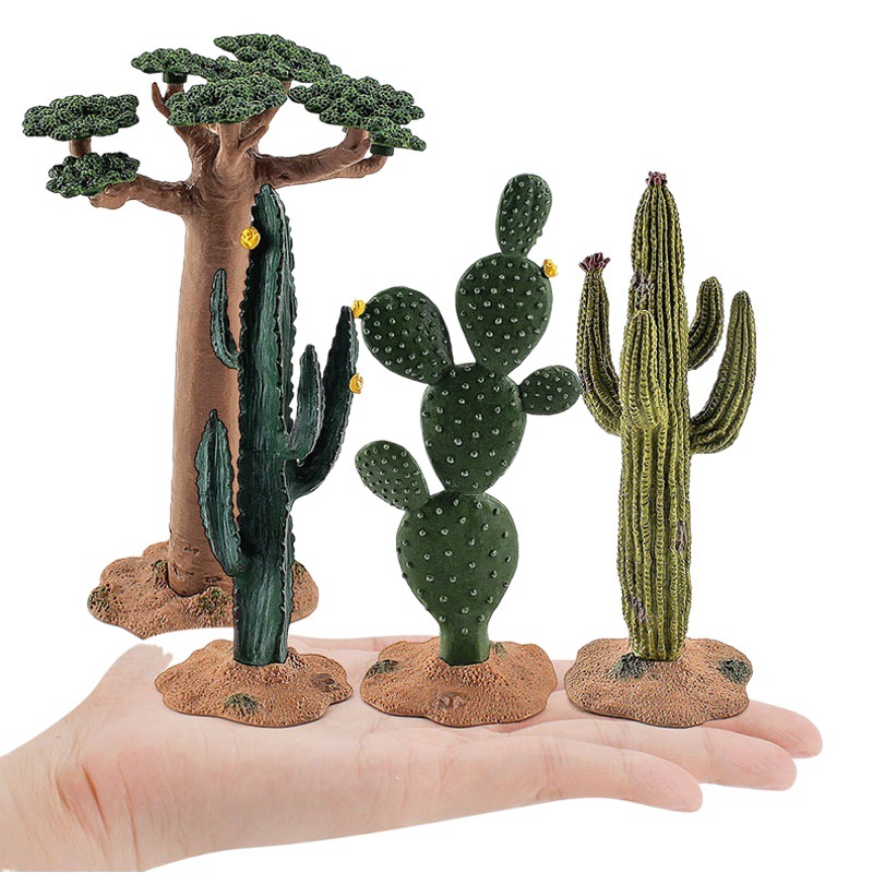 Niños animal modelo escena decoración tropical desierto árboles simulación verde planta cactus Baobab árbol