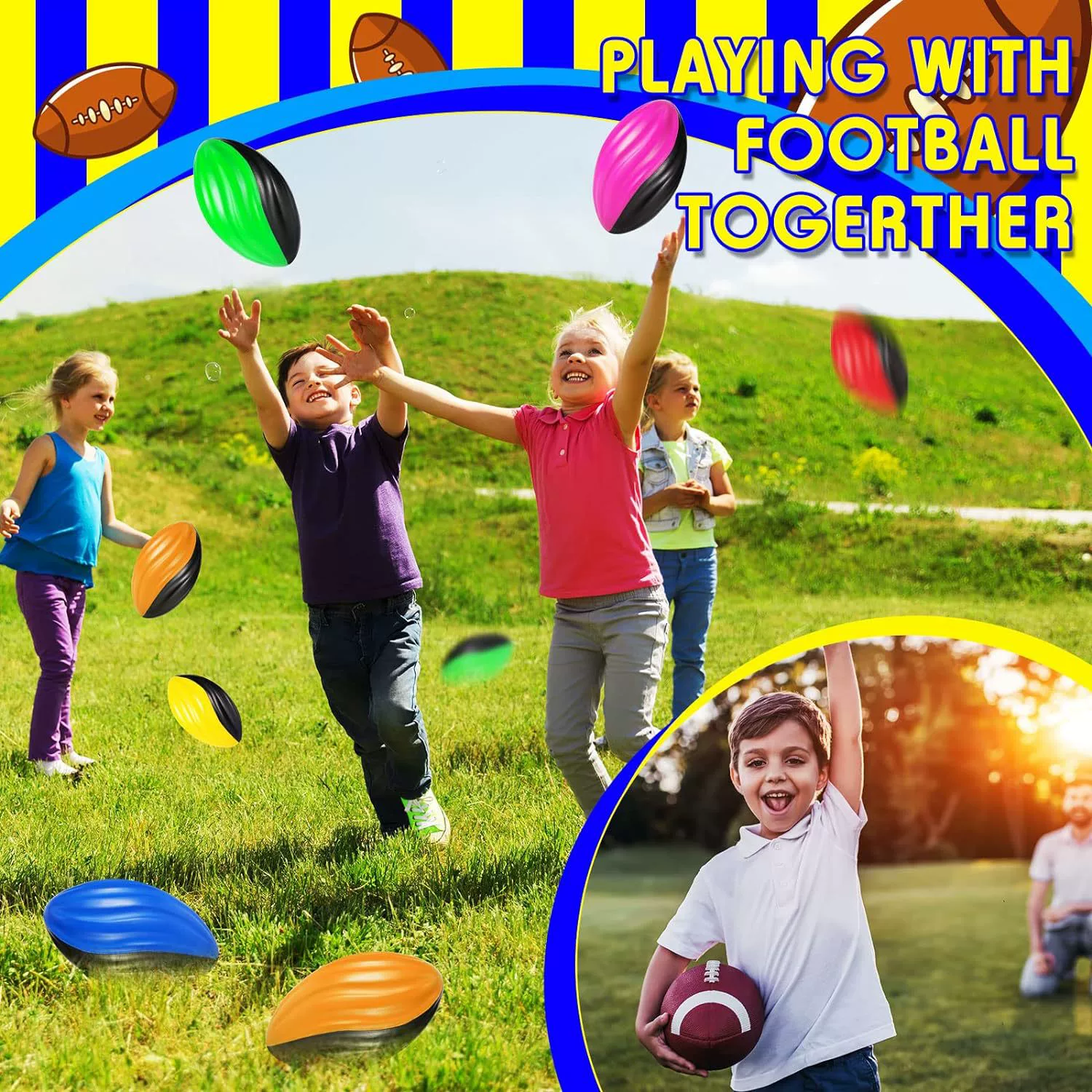 Игрушка детей американского футбола Рэгби спирали Турбо отскока губки 5 дюймов Твердая медленная