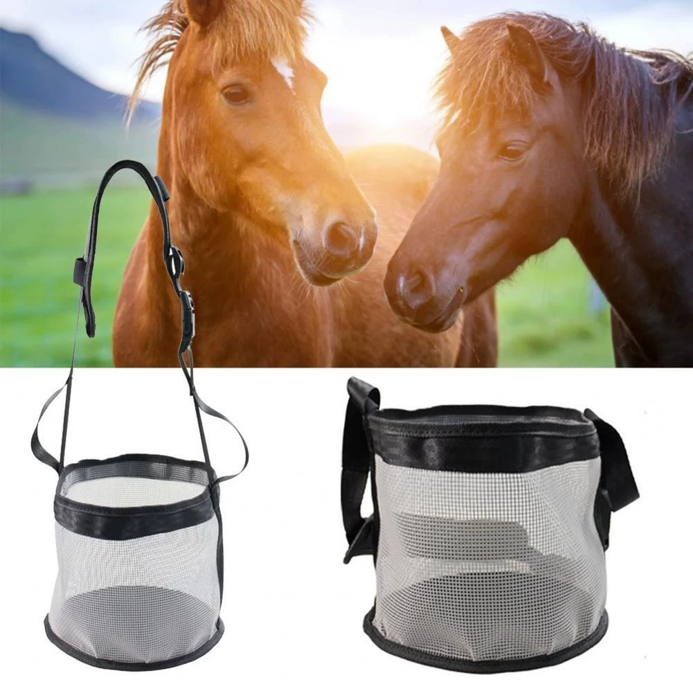 Сумка Для Кормления лошадей Amazon Регулируемая с защитой от перелива Сумка для медленного кормления сена Сетчатая сумка для хранения сена