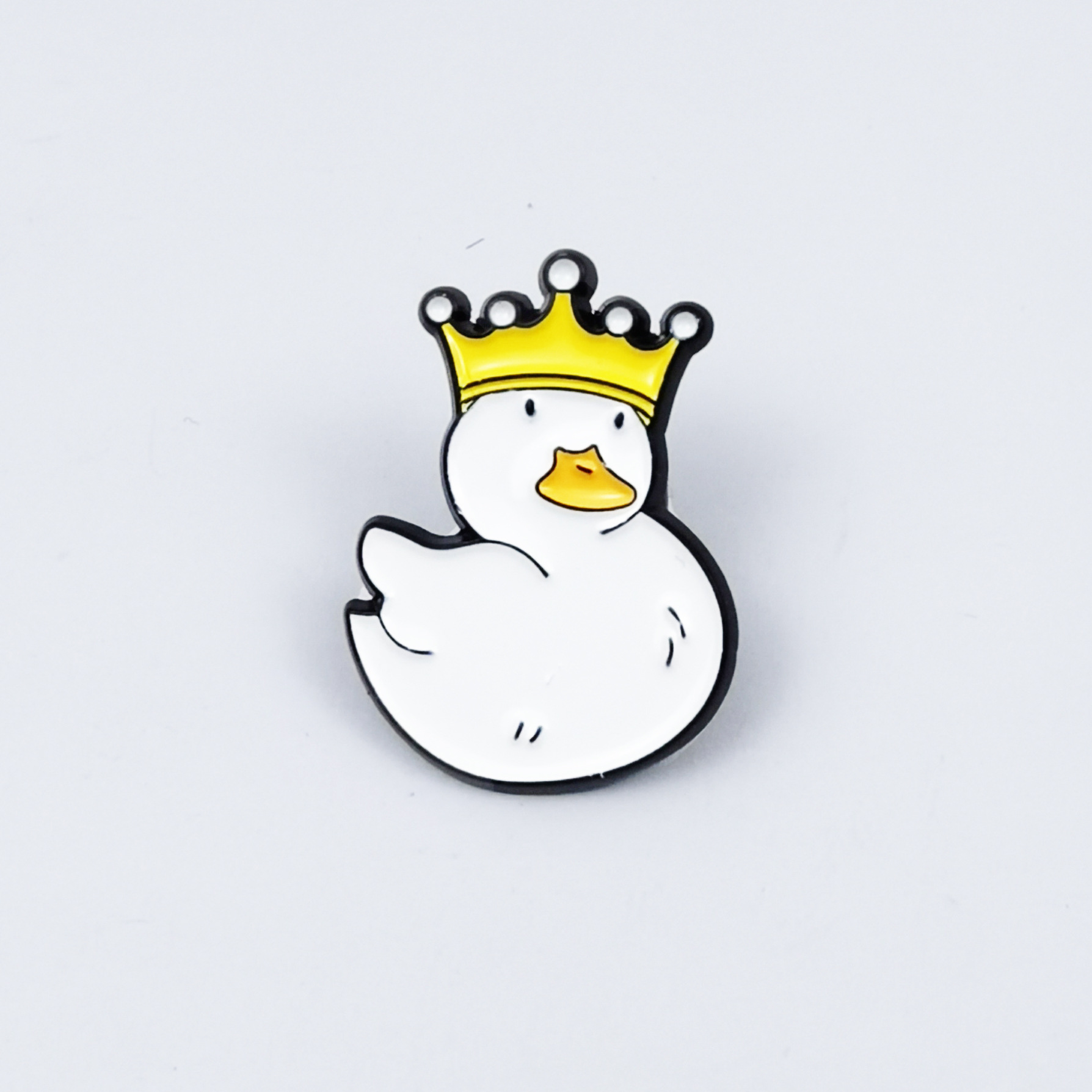 Broche con forma de pato amarillo frito fresco transfronterizo, bolso de pareja de dibujos animados lindo, accesorios fijos, pines de placa de aleación image 21
