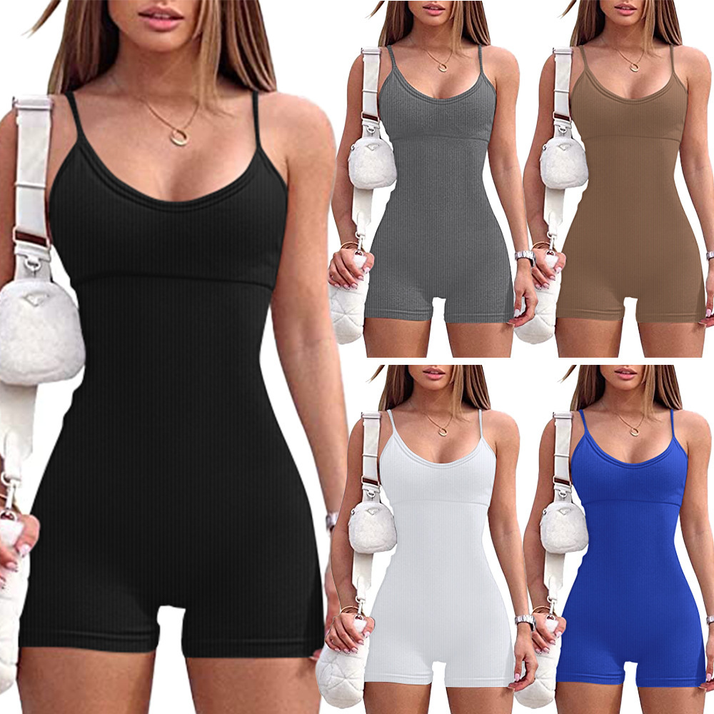 Europa y América Amazon 2023 nueva AliExpress eady color puro cinturón pecho pad apretado hilo Sling Mono para las mujeres
