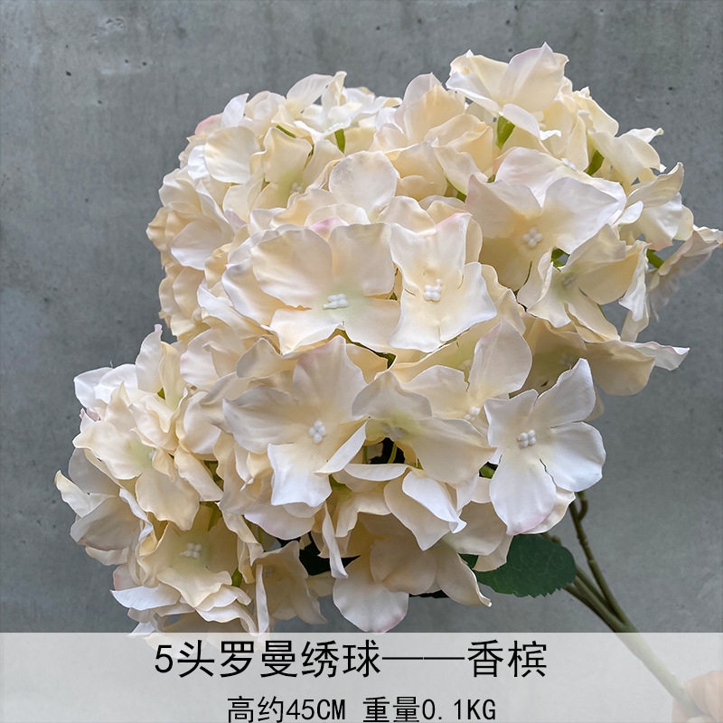 5 macarrón hortenida flor de mesa hortenida flor de mesa flor de decoración de flores falsas decoración de decoración transfronteriza