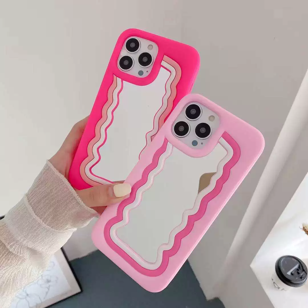 Чехол с зеркалом Tengyi Cloud Mirror для iPhone 6-14 Pro Max — пастельный рисунок облаков с зеркальным окном в форме облака