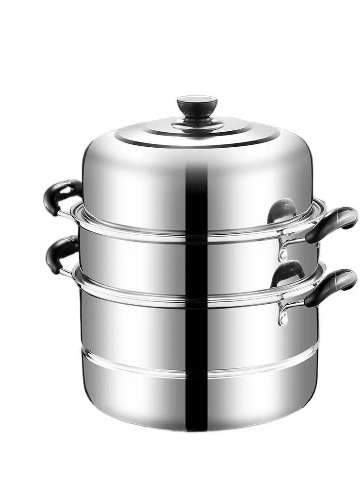 Commercial two-layer three-layer double-layer stainless steel soup pot steamer household no extra large size steamed fish pot thickened general other