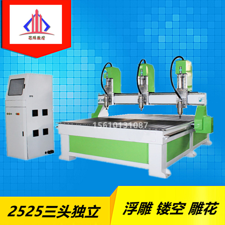 全自动木工雕刻机棺木寿材双三头数控雕刻实木家具门窗浮雕雕刻机