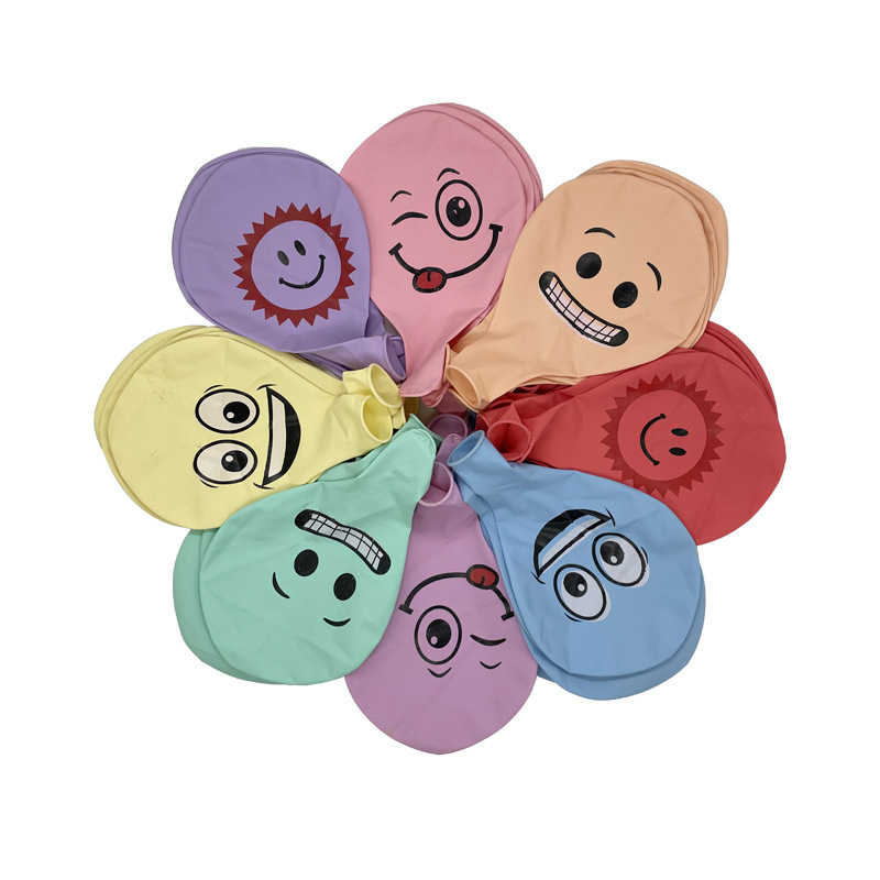 Globo de dibujos animados personalizados 40 tarjetas de globo de látex redondas al por mayor decoración diaria gran globo sonriente