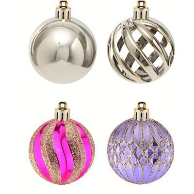 Nueva bola hueca 6cm24pcs púrpura alta lujo bola de Navidad árbol de Navidad colgante bola de decoración de Navidad