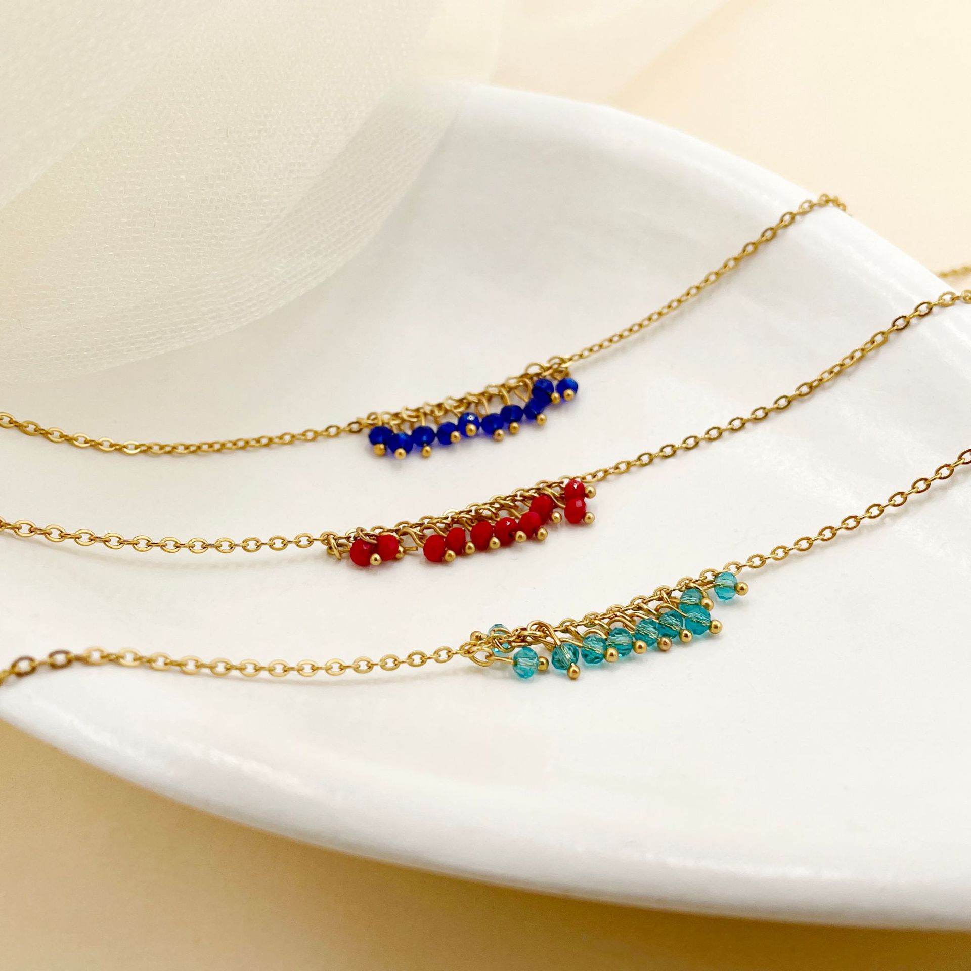 Simple Style Geometric Stainless Steel Tassel Plating Chain Pendant Necklace 1 Piece