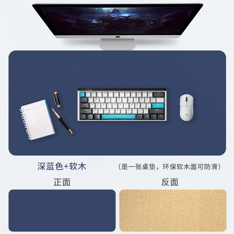 Alfombrilla de ratón de cuero de corcho para uso en la oficina, impermeable y antideslizante, alfombrilla para computadora, alfombrilla para escritorio resistente a las manchas, alfombrilla de ratón extragrande