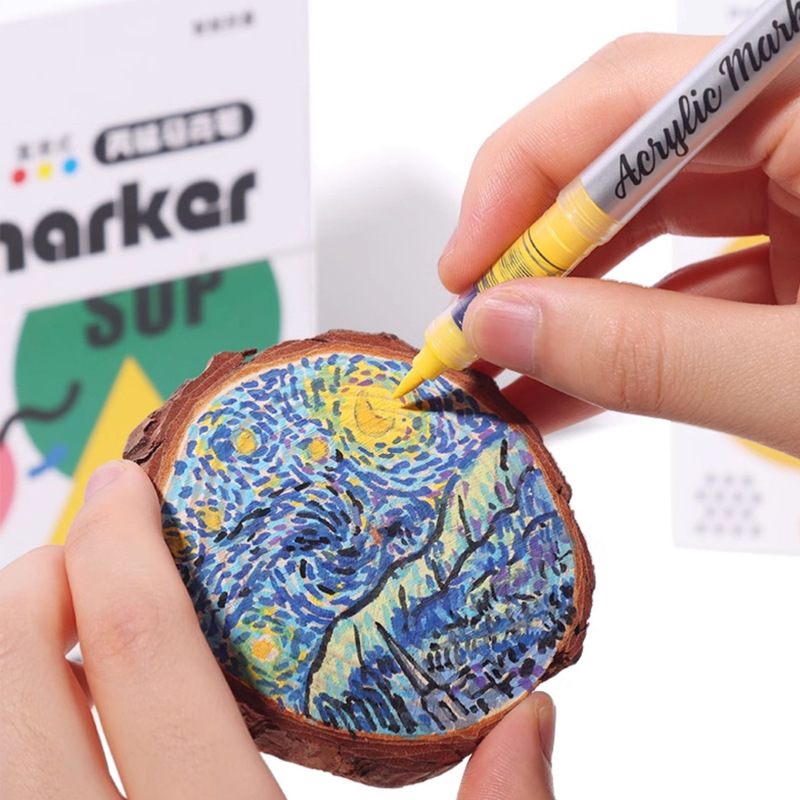 Xiupu Fuller líquido recto tipo blando acrílico marcador de 60 colores para estudiantes impermeables color plegable caballo infantil