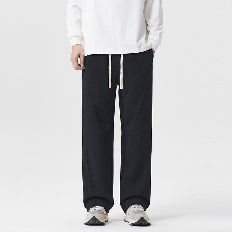 Pantalones americanos pesados de estilo masculino de moda pantalones de diseño casual pantalones largos sueltos pantalones deportivos rectos grises
