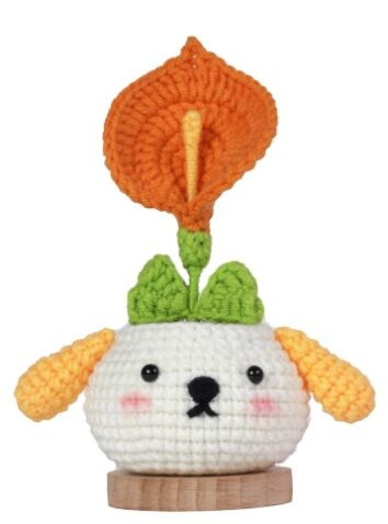 Wood chip potted plant-(calla lily)