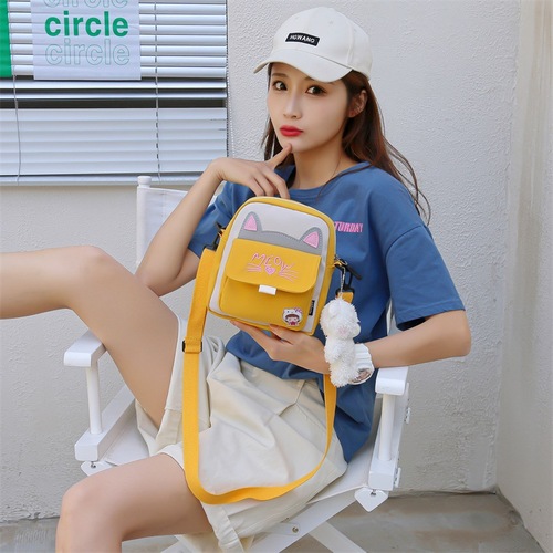 Wholesale cute cat bag for women new Korean style girl shoulder crossbody bag small fresh soft girl student mobile phone bag