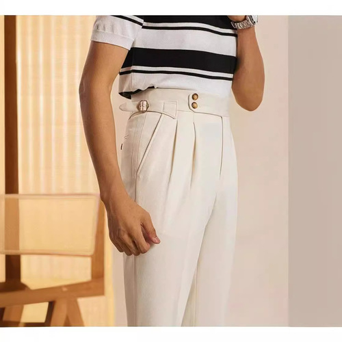 Korean style all-match casual pants, men's straight all-match loose pendant solid color western pants, men's trendy suit pants, black