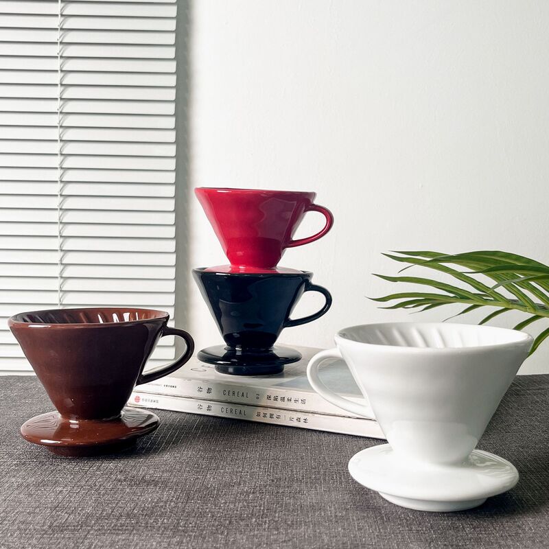 Nordic Ins-Style Hand-Brewed Coffee V60 Ceramic Filter Cup, High Aesthetic Waist-Cinched Coffee Appliance, Home Filter