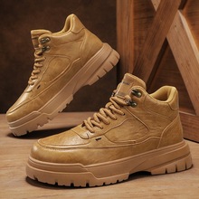 工装马丁鞋男士英伦风复古高帮男鞋秋冬季2025休闲潮鞋男厚底增高