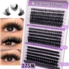 15 rows of fried hair 60D+80D+100D (purple card)
