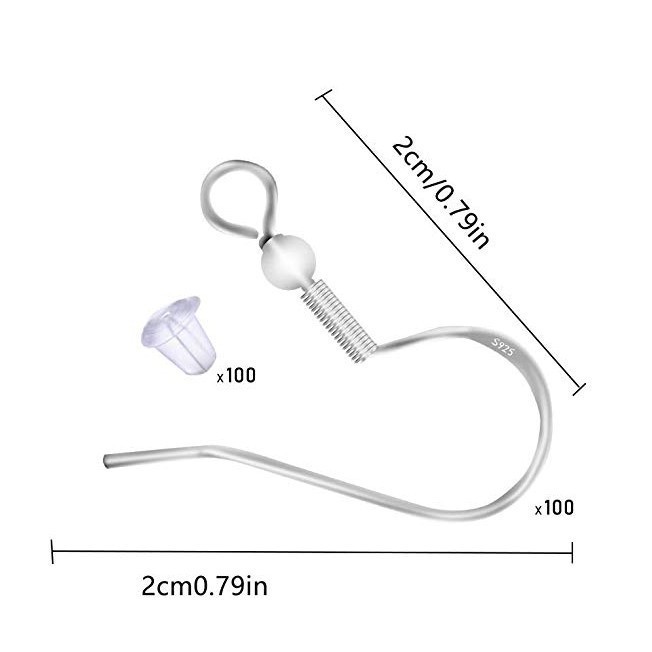 Cross-border s925 plata esterlina gancho de la oreja pendientes femeninos gancho de plata gancho de la oreja pendientes de plata a juego accesorios de bricolaje pendientes de comercio exterior