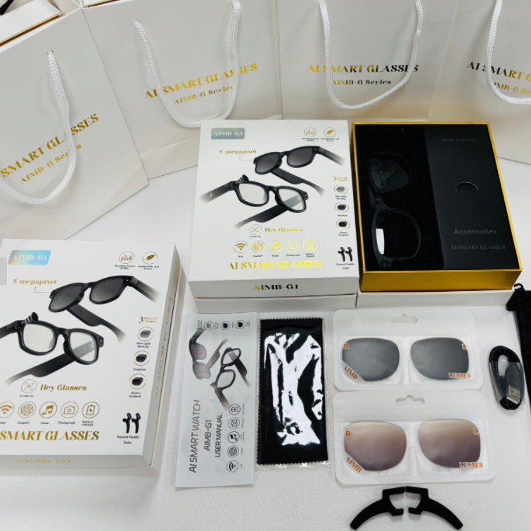 跨境AIMB-G1智能眼镜AI识图同声翻译高清防抖摄像录像拍照M01眼镜 - 1