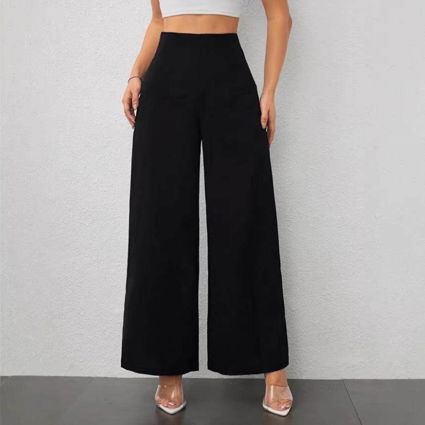 Abbigliamento donna, pantaloni a gamba larga, moda autunno, casual, da pendolare, snellenti, fluidi, stile americano 2026_voghion.com