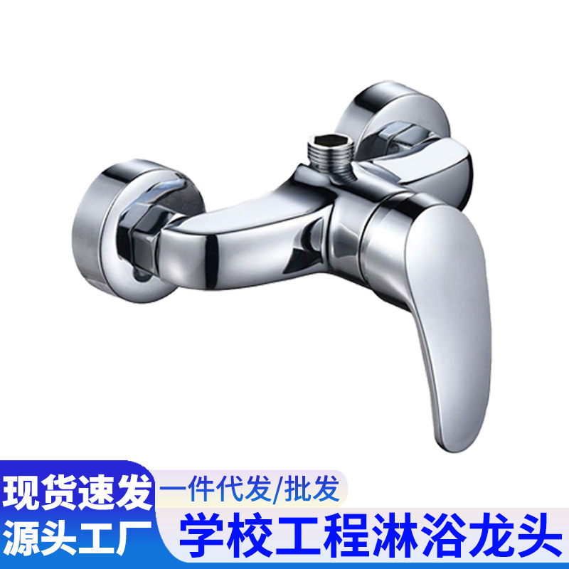 Copper Shower Faucet Bathroom Mixing Valve Cross-Border School Project Wholesale Household Explosion-Proof Wall-Mounted Hot and Cold Water Faucet