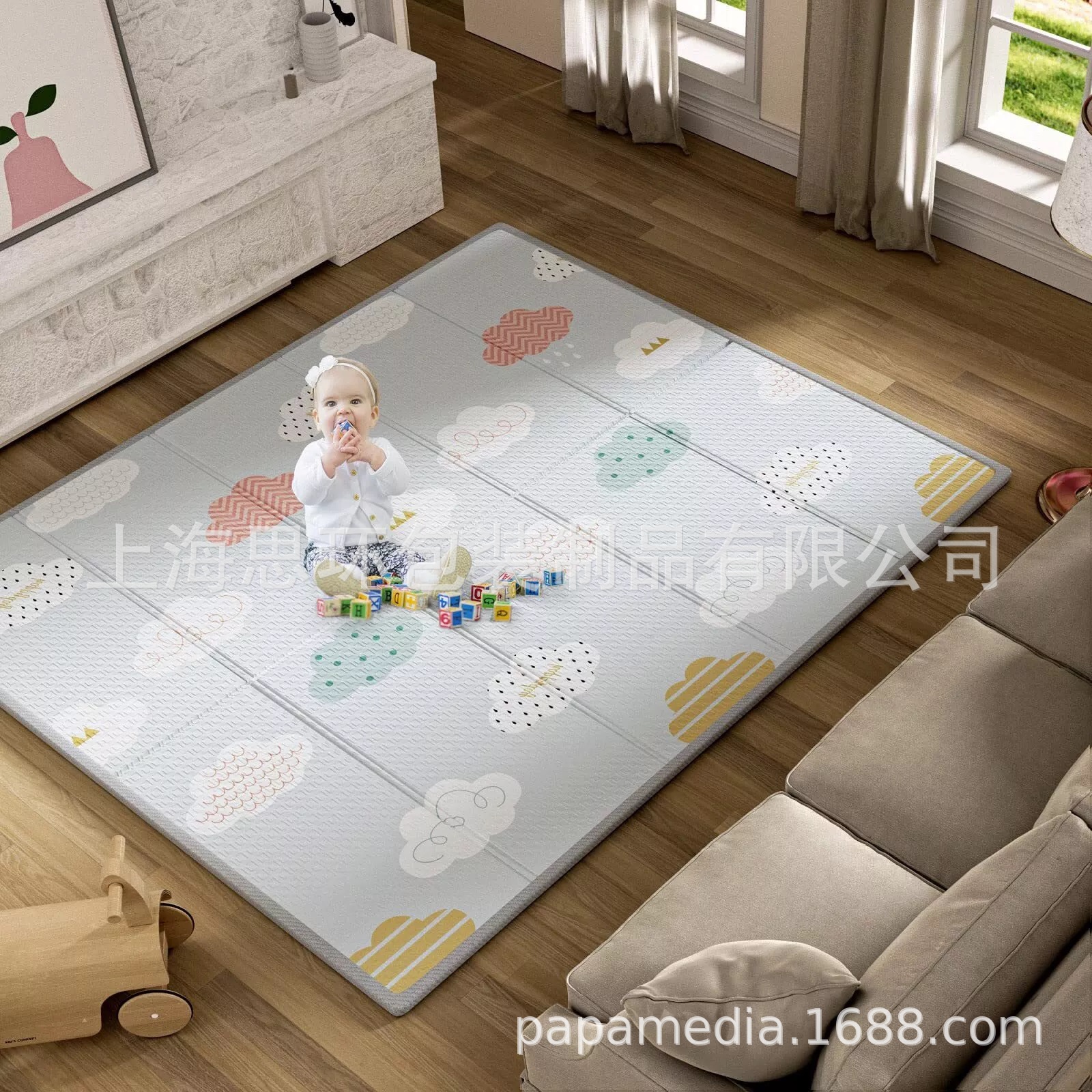 Factory Direct Sales Thickeneded Foldableable Extra Large Waterproof Baby Activity Mat Climbing Mat Baby Class a Baby Toy Room