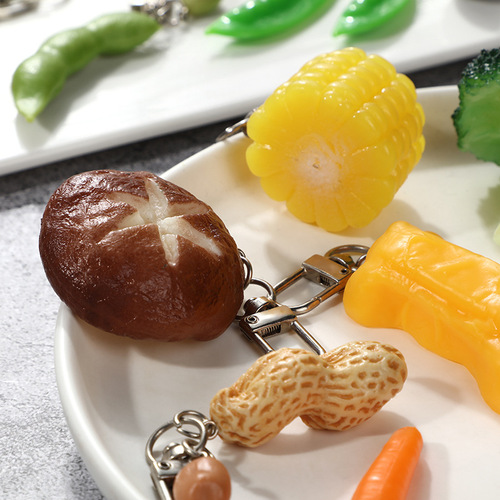 pvc simulated fruits and vegetables photography early childhood education window props simulated vegetables and plants pendants fun keychains wholesale