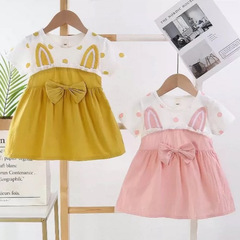 Summer Korean-style infant and children's girls' printed princess cotton short-sleeve dress children's skirt