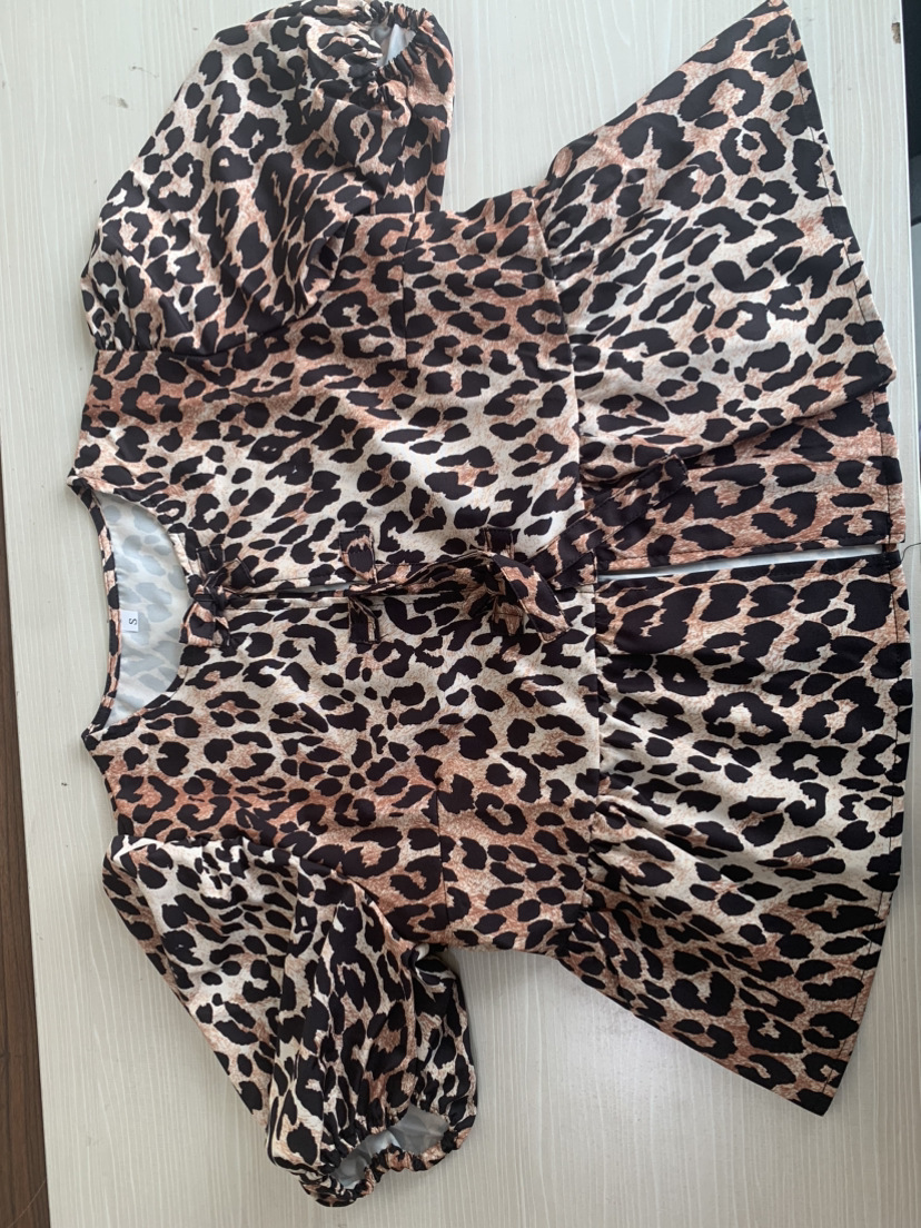 Frau Bluse Kurzarm Blusen Strassenmode Leopard display picture 6